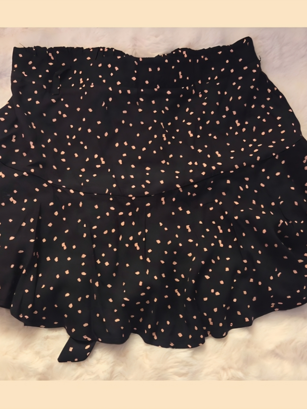 URBAN Romantics Black Skort Skirt with Pink Spot Print M